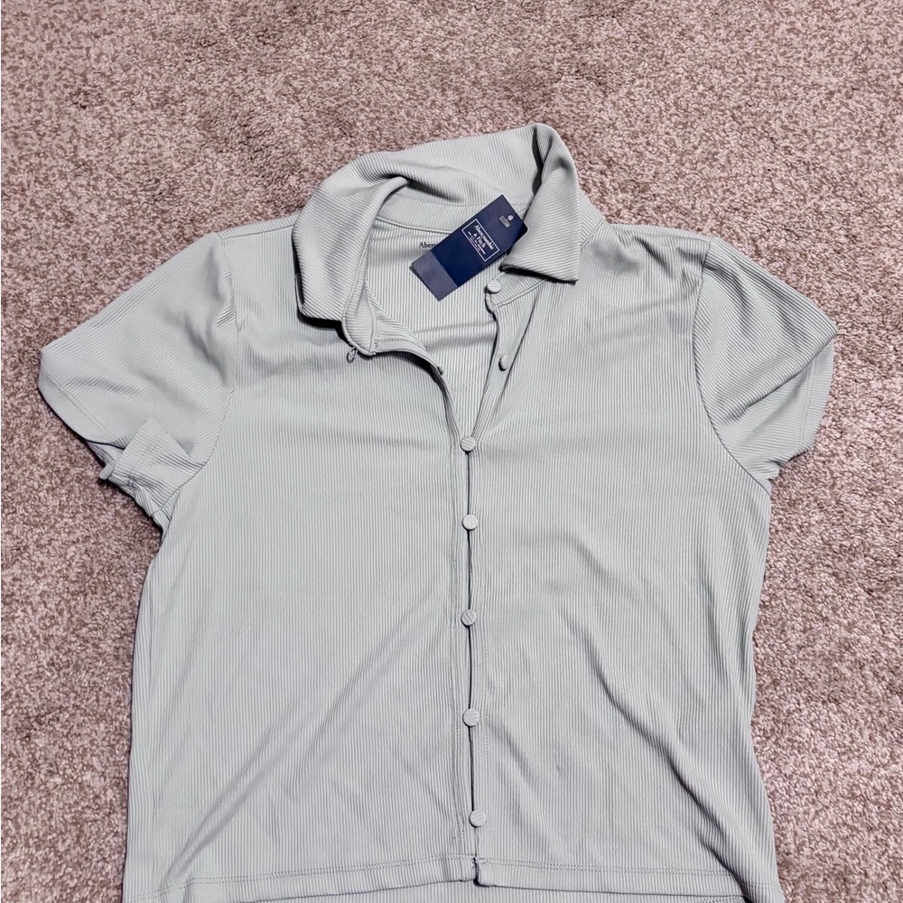 Abercrombie & Fitch Ribbed Mint Top